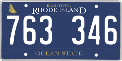 RI license plate 763346