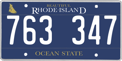RI license plate 763347