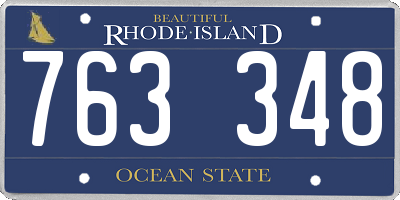 RI license plate 763348