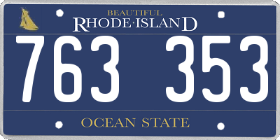 RI license plate 763353