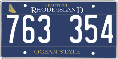 RI license plate 763354
