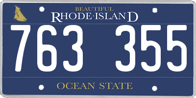 RI license plate 763355