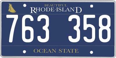 RI license plate 763358