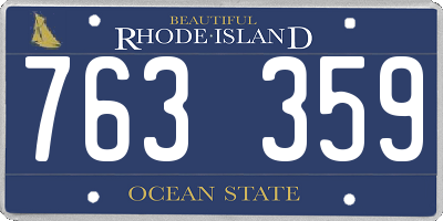 RI license plate 763359