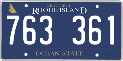 RI license plate 763361