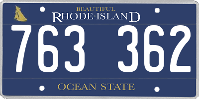 RI license plate 763362