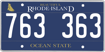 RI license plate 763363
