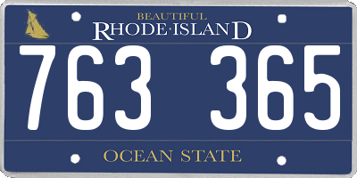 RI license plate 763365