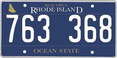 RI license plate 763368