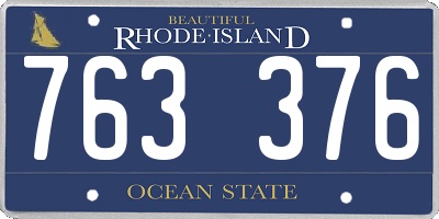 RI license plate 763376