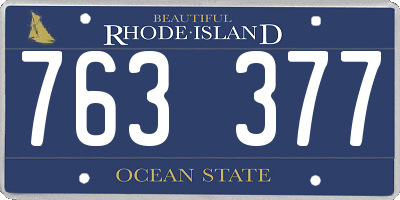 RI license plate 763377