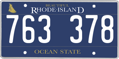 RI license plate 763378