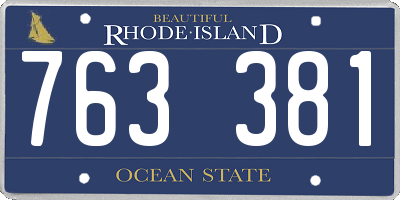 RI license plate 763381