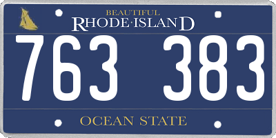 RI license plate 763383