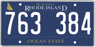 RI license plate 763384