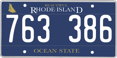 RI license plate 763386