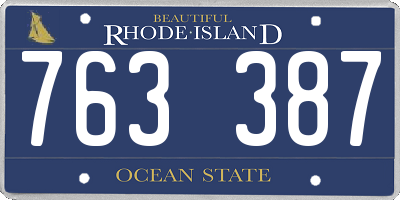 RI license plate 763387