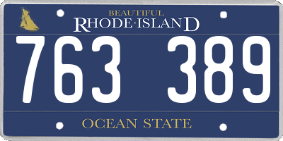 RI license plate 763389