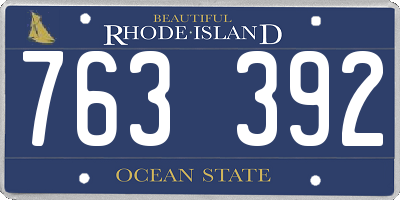 RI license plate 763392