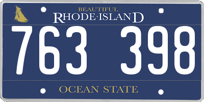 RI license plate 763398