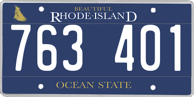 RI license plate 763401