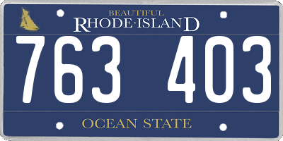 RI license plate 763403
