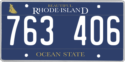 RI license plate 763406