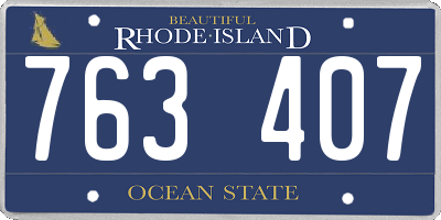 RI license plate 763407