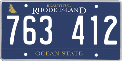 RI license plate 763412