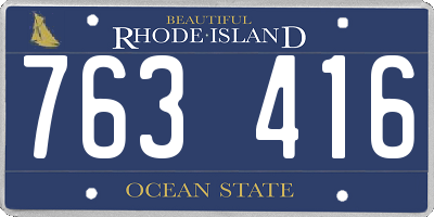 RI license plate 763416