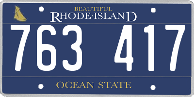 RI license plate 763417