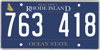 RI license plate 763418