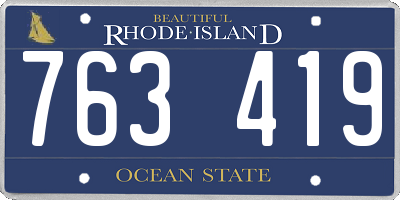 RI license plate 763419