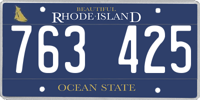 RI license plate 763425