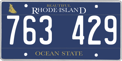 RI license plate 763429