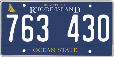 RI license plate 763430