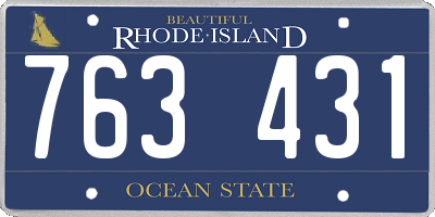 RI license plate 763431