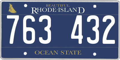 RI license plate 763432