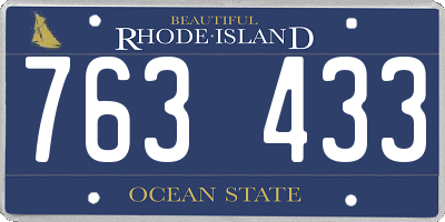 RI license plate 763433
