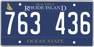 RI license plate 763436