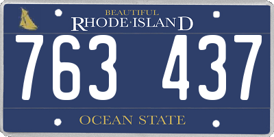 RI license plate 763437