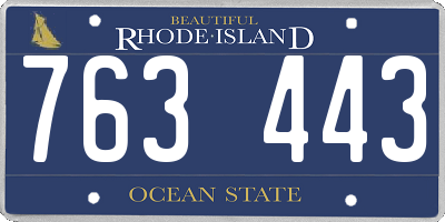 RI license plate 763443