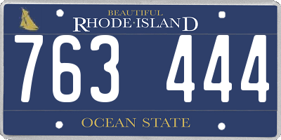 RI license plate 763444