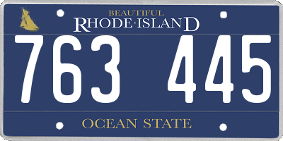 RI license plate 763445