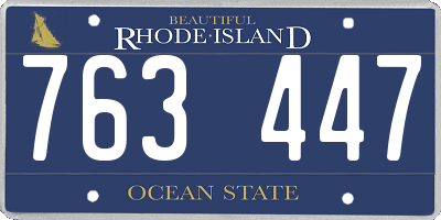 RI license plate 763447