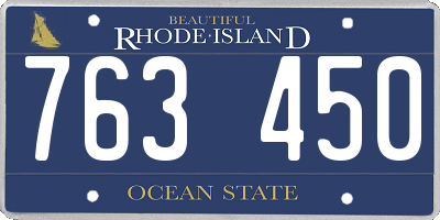 RI license plate 763450