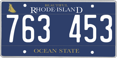 RI license plate 763453