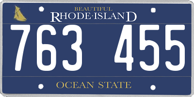RI license plate 763455