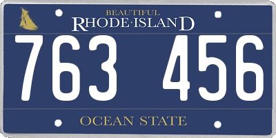 RI license plate 763456