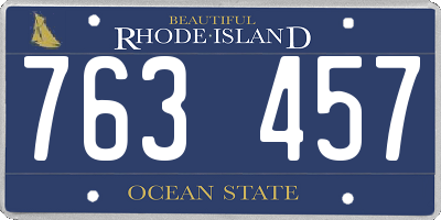 RI license plate 763457